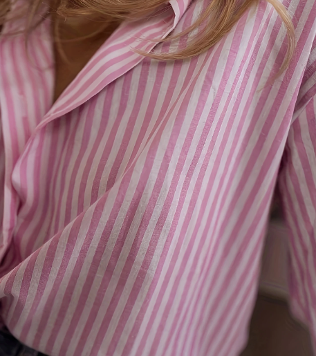 CAMISA A RALLAS ROSA